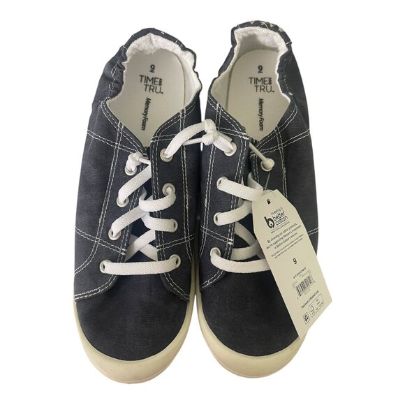 MEDIUM WIDTH BLUE Time and Tru Women's Scrunch Back Slip-On Sneaker SZ various - Picture 5 of 8